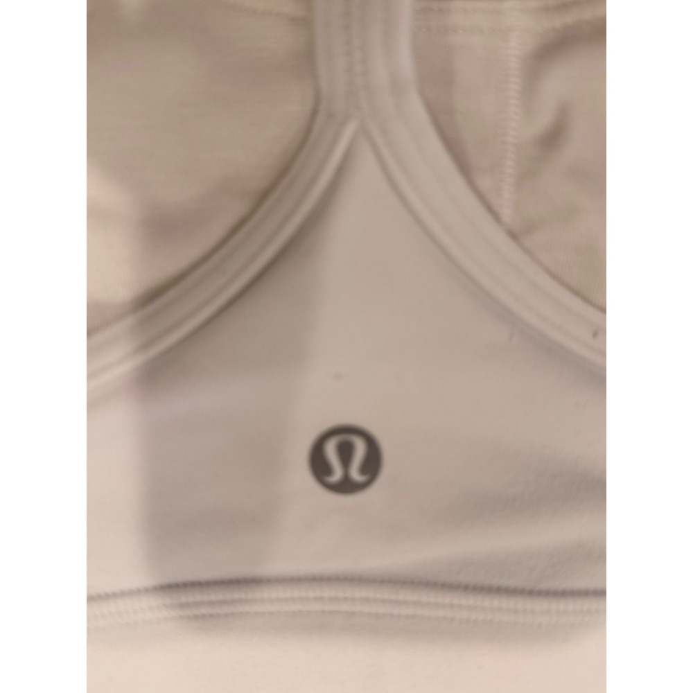 Lululemon Flow Y Bra White Size 10 Strappy Racerback Yoga - Picture 15 of 16